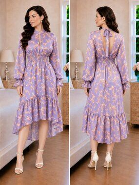 Three Floor Purple Lisbon Sisters Midi Dress $420